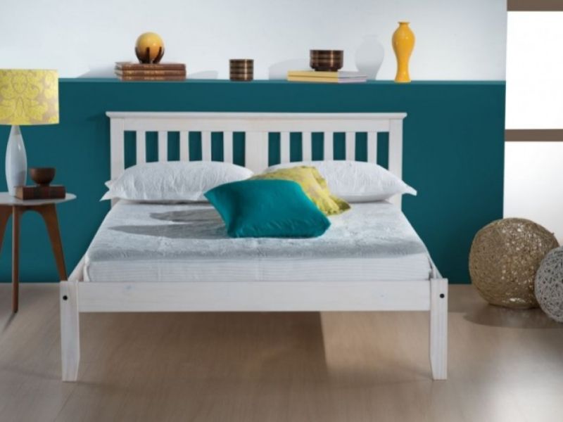 Birlea Salvador 4ft6 Double White Wash Wooden Bed Frame