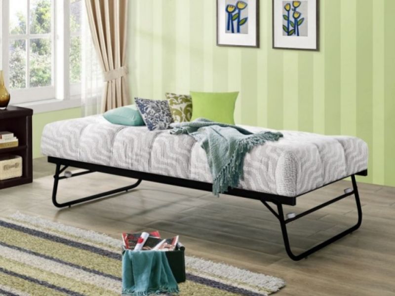 Birlea Milano 3ft Single Black Metal Day Bed Frame with Trundle