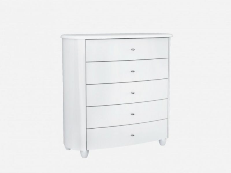 Birlea Aztec White Gloss 5 Drawer Chest