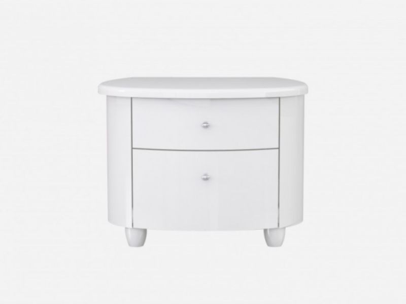 Birlea Aztec White Gloss 2 Drawer Nightstand