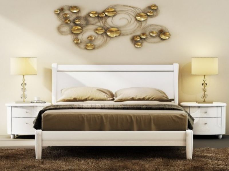Birlea Aztec White 4ft6 Double High Gloss Bed Frame