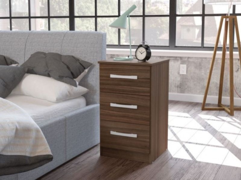 Birlea Lynx Walnut 3 Drawer Bedside