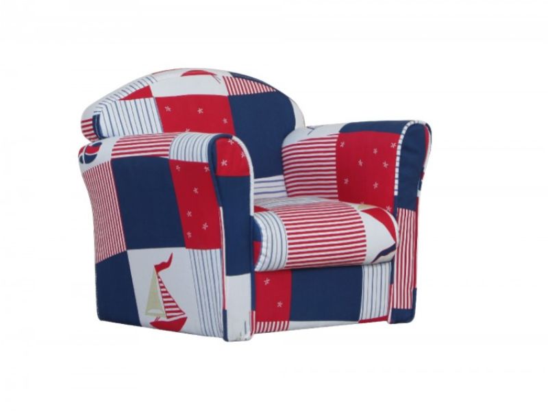 Kidsaw Blue Patchwork Childrens Mini Armchair