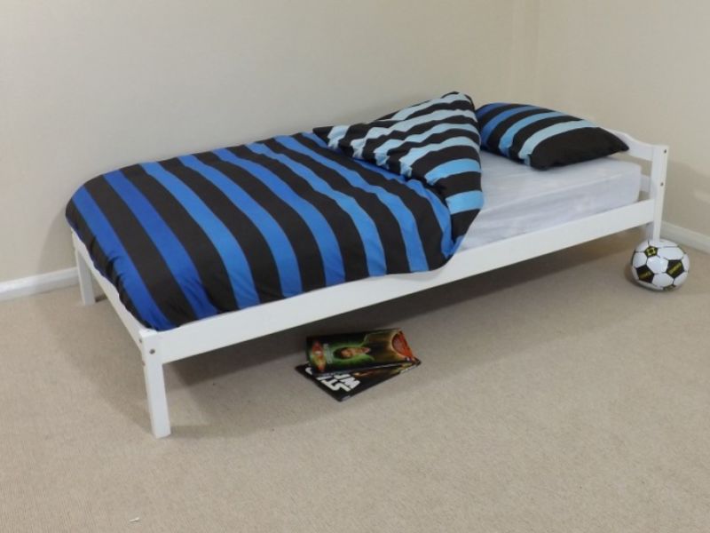 Kidsaw Levi 3ft Single White Wooden Bed Frame