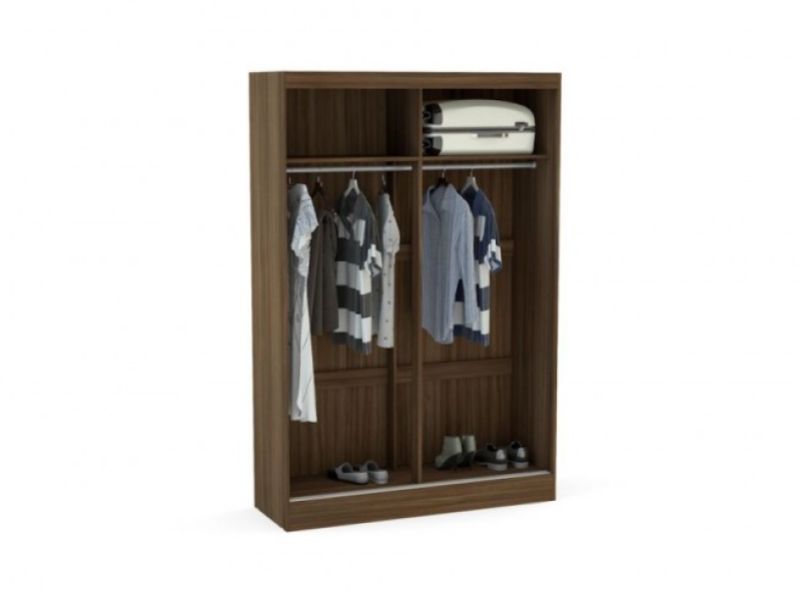 Birlea Lynx Walnut Sliding Door Wardrobe with Mirror