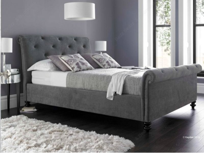 Kaydian Belford 5ft Kingsize Pewter Fabric Bed