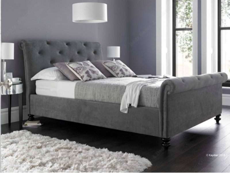 Kaydian Belford 6ft Super Kingsize Pewter Fabric Bed