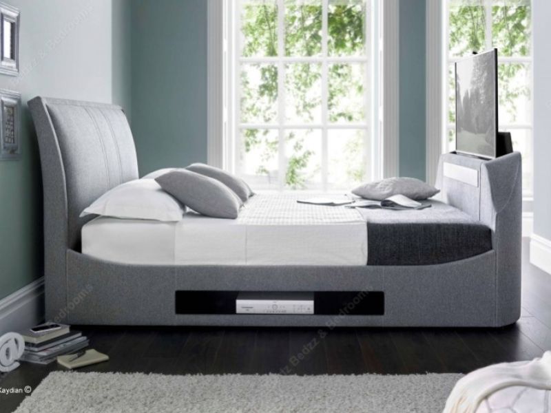 Kaydian Maximus 6ft Super Kingsize Smoke Fabric TV Bed