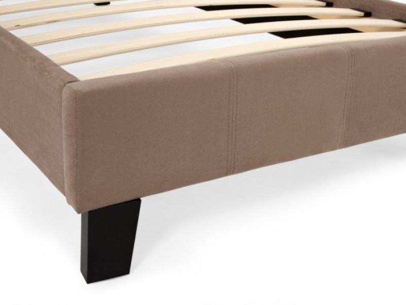 Serene Evelyn 3ft Single Latte Fabric Bed Frame
