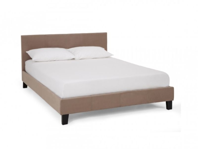 Serene Evelyn 5ft Kingsize Latte Fabric Bed Frame