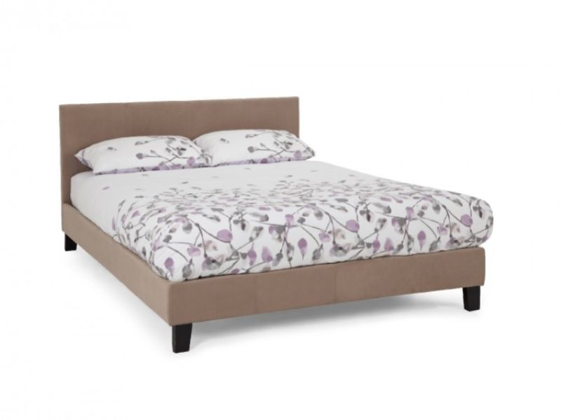 Serene Evelyn 5ft Kingsize Latte Fabric Bed Frame