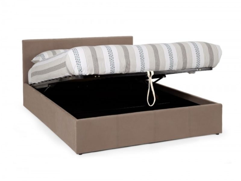 Serene Evelyn 4ft Small Double Latte Fabric Ottoman Bed