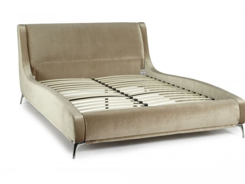 Serene Faye 4ft6 Double Gold Fabric Bed Frame