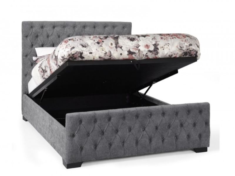 Serene Lillian 4ft6 Double Steel Fabric Ottoman Bed Frame