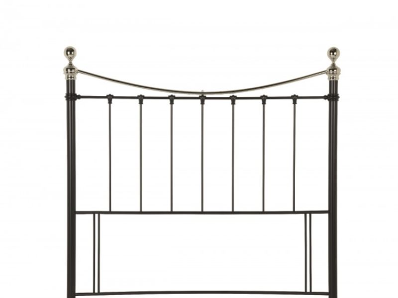 Serene Ethan Black with Nickel 4ft Small Double Metal Headboard