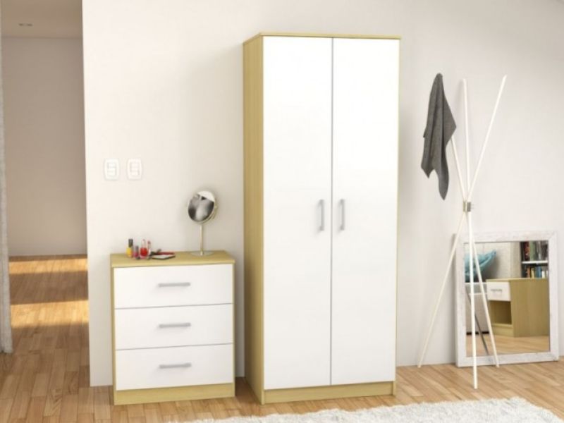 Birlea Cannes Wardrobe Oak and White