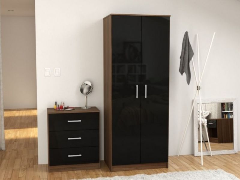 Birlea Cannes Wardrobe Walnut with Black