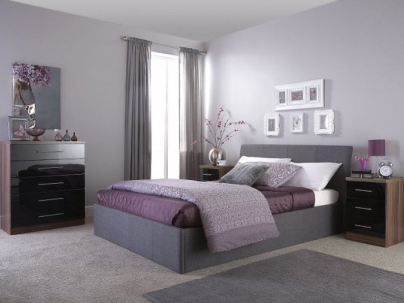 Gfw Ascot 4ft6 Double Grey Fabric, Gfw Pettine 4ft6 Double Grey Upholstered Fabric Ottoman Bed Frame