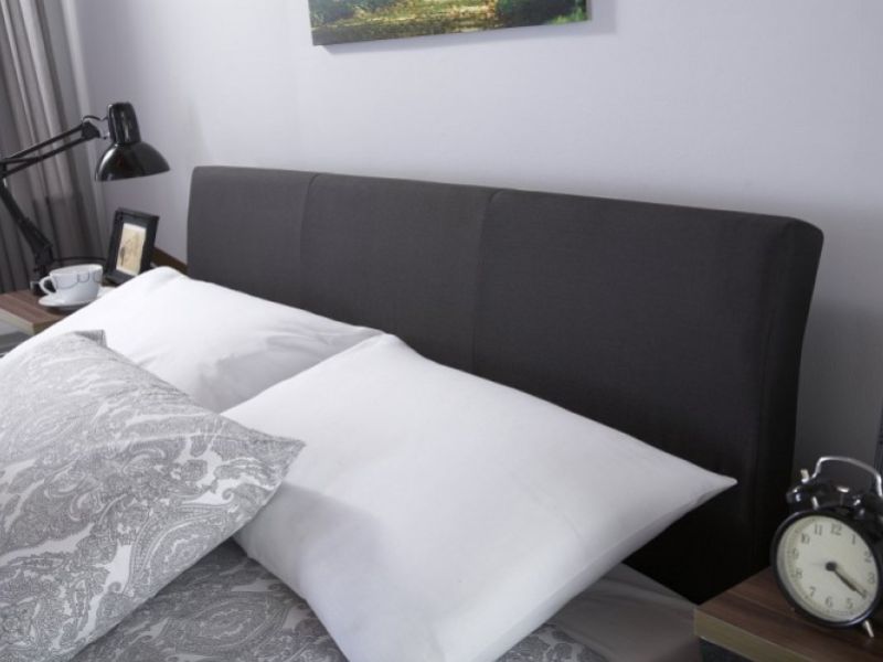 GFW Ascot 4ft6 Double Black Fabric Ottoman Bed Frame