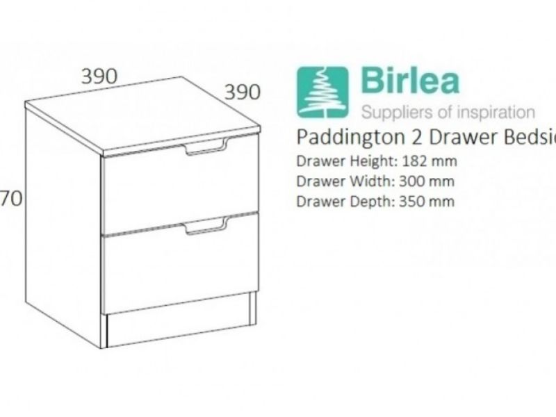 Birlea Paddington Bedside Table White and Oak