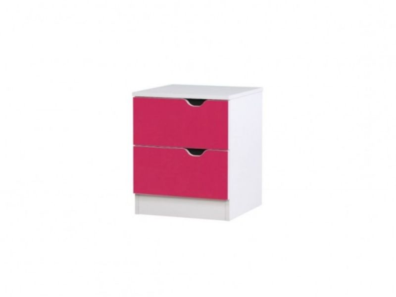 Birlea Paddington Bedside Table White and Pink