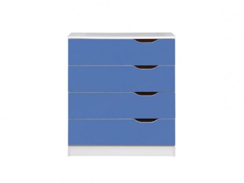 Birlea Paddington 4 Drawer Chest White and Blue