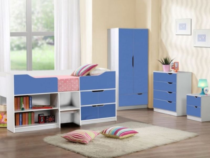 Birlea Paddington 4 Drawer Chest White and Blue