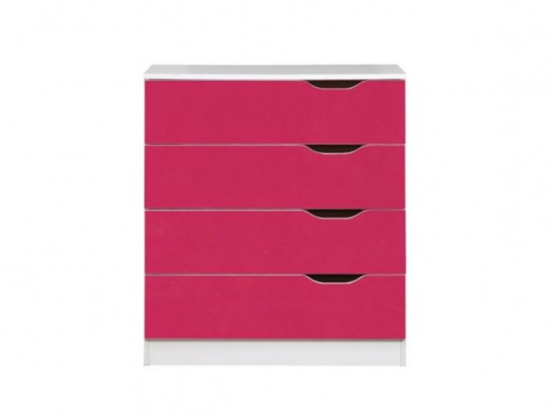 Birlea Paddington 4 Drawer Chest White and Pink