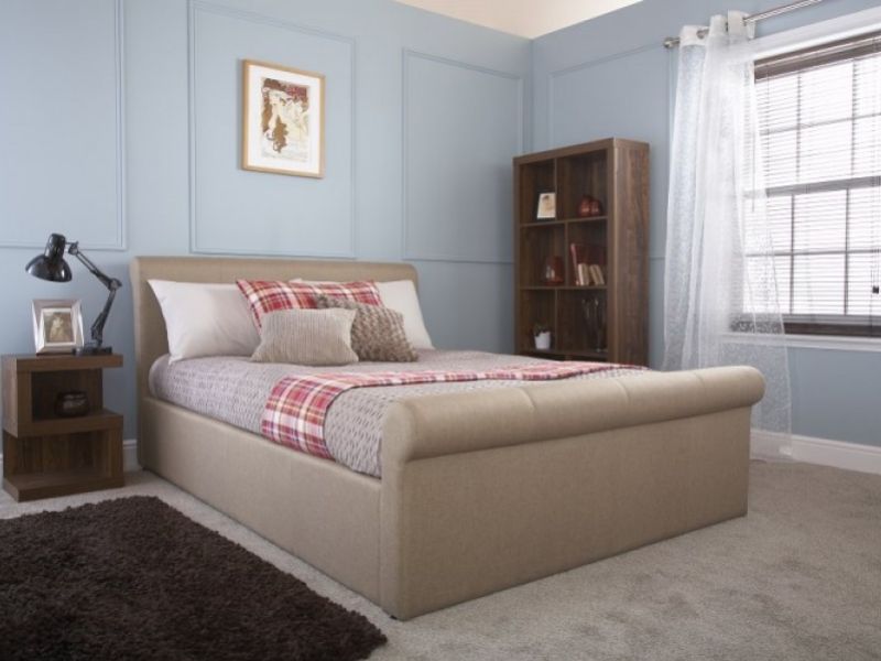 GFW Carolina 4ft6 Double Bronze Fabric Ottoman Bed Frame