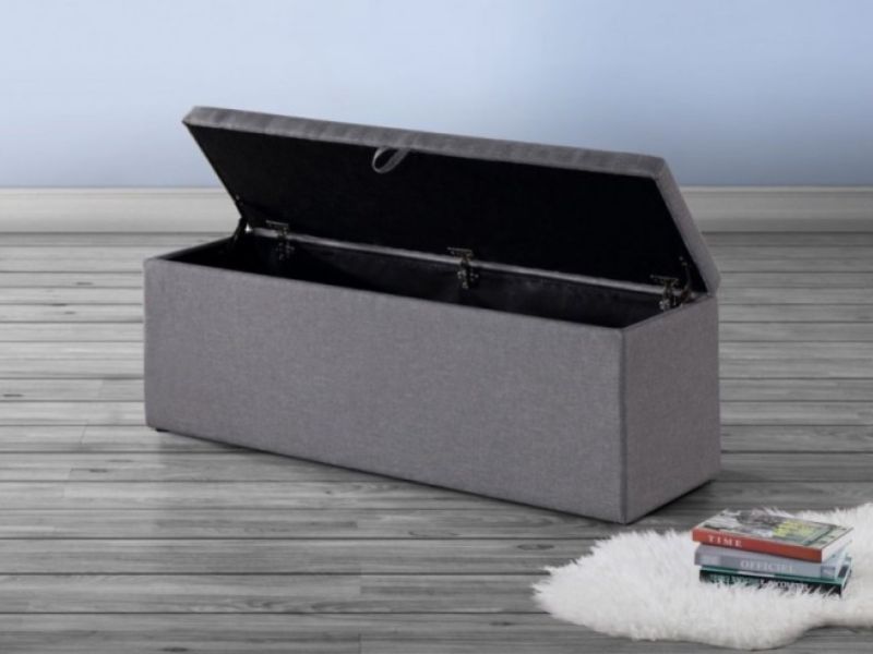 Birlea Sorrento Storage Ottoman in Grey Fabric