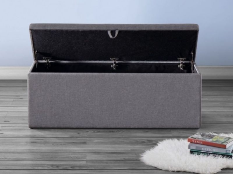 Birlea Sorrento Storage Ottoman in Grey Fabric