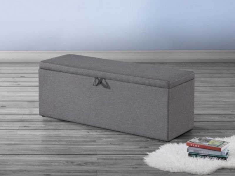 Birlea Sorrento Storage Ottoman in Grey Fabric