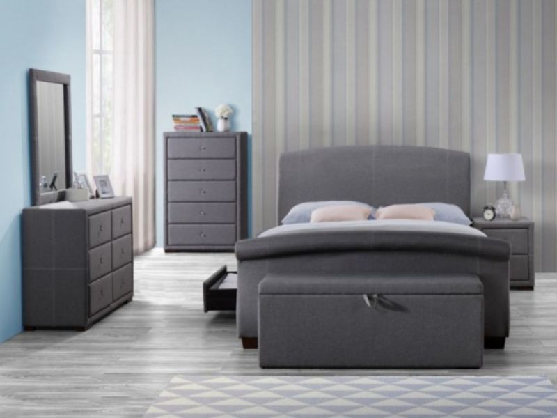 Birlea Sorrento Storage Ottoman in Grey Fabric