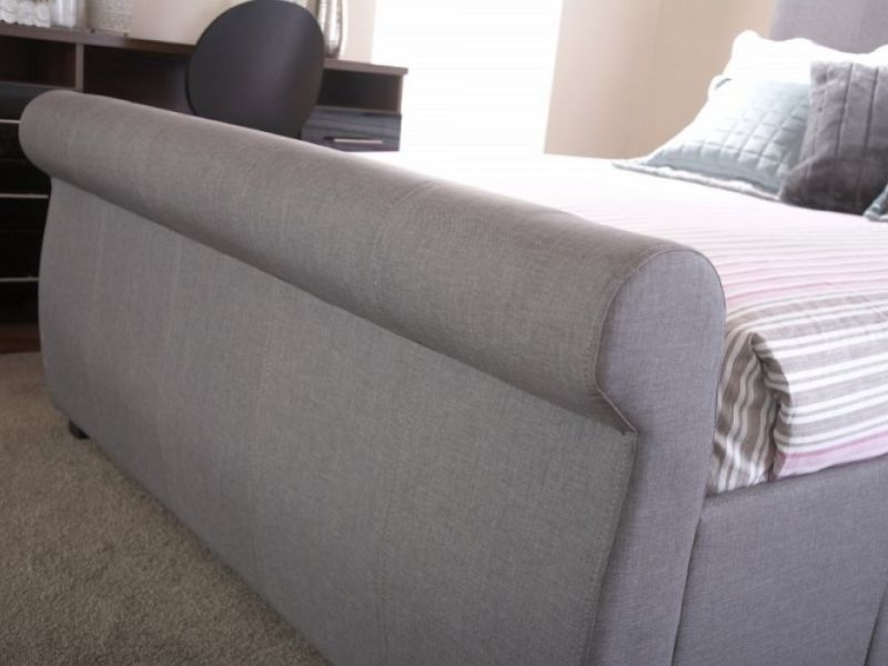 GFW Alabama 5ft Kingsize Silver Fabric Storage Bed