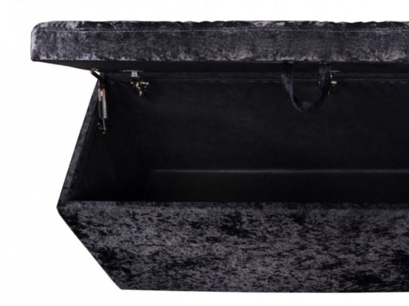 Birlea Tuscany Storage Ottoman in Black Fabric