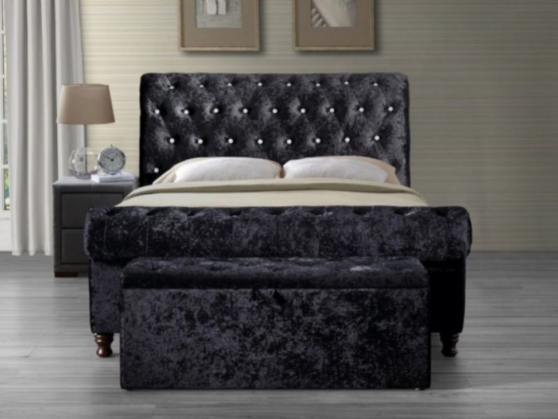 Birlea Bordeaux 4ft6 Double Black Fabric Bed Frame