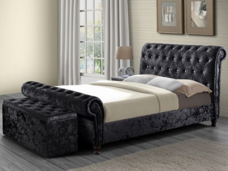 Birlea Bordeaux 4ft6 Double Black Fabric Bed Frame