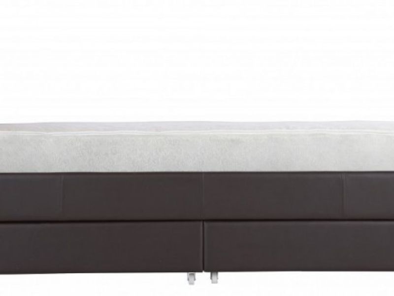 GFW Hannover 5ft Kingsize Brown Faux Leather Storage Bed