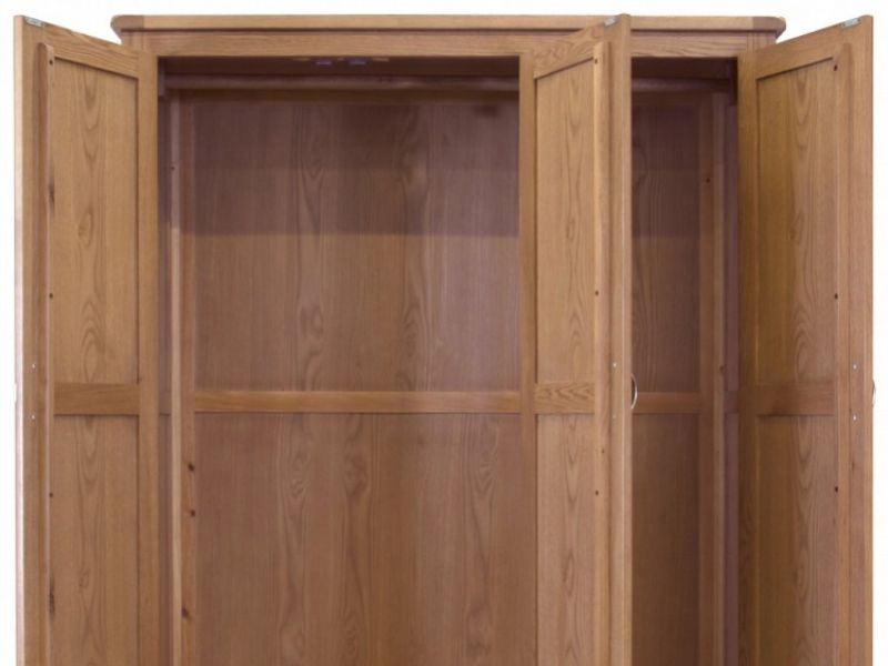 GFW Bowthorpe Oak 3 Door 2 Drawer Wardrobe