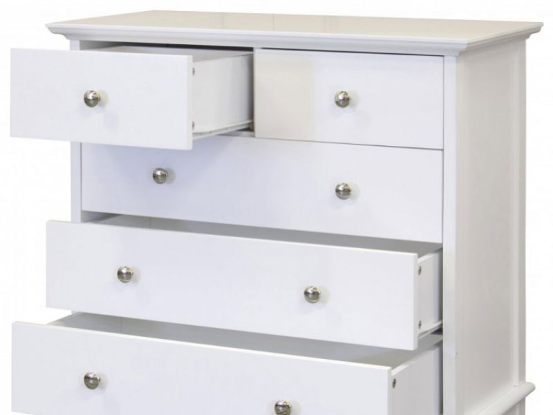 GFW Toulouse White 3 Plus 2 Drawer Chest