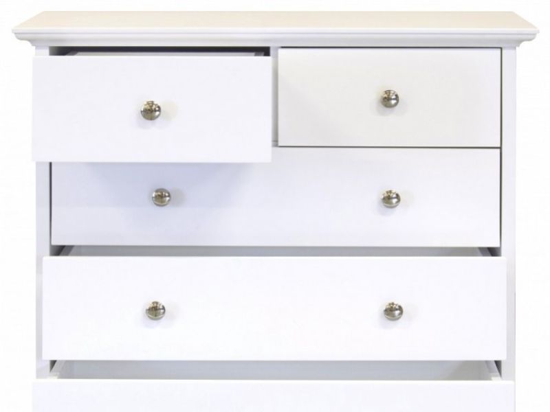GFW Toulouse White 3 Plus 2 Drawer Chest