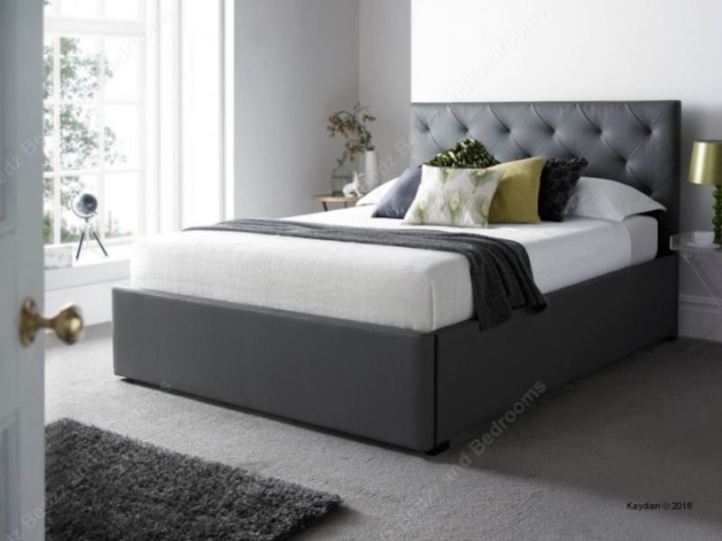 Kaydian Corbridge 5ft Kingsize Grey Leather Bed
