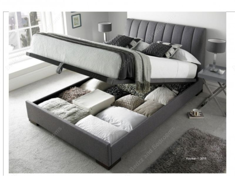 Kaydian Lanchester 5ft Kingsize Grey Fabric Ottoman Storage Bed