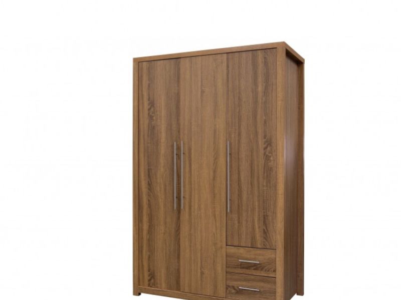GFW Havana 3 Door Oak Finish Wardrobe