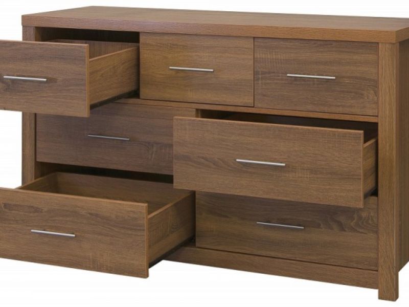 GFW Havana 4 Plus 3 Drawer Oak Finish Chest