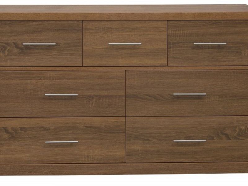 GFW Havana 4 Plus 3 Drawer Oak Finish Chest