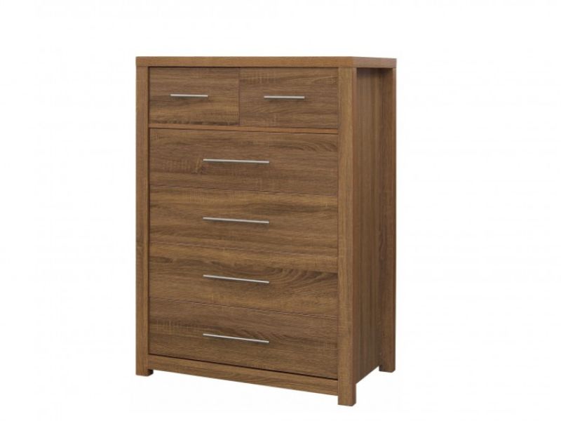 GFW Havana 4 Plus 2 Drawer Oak Finish Chest