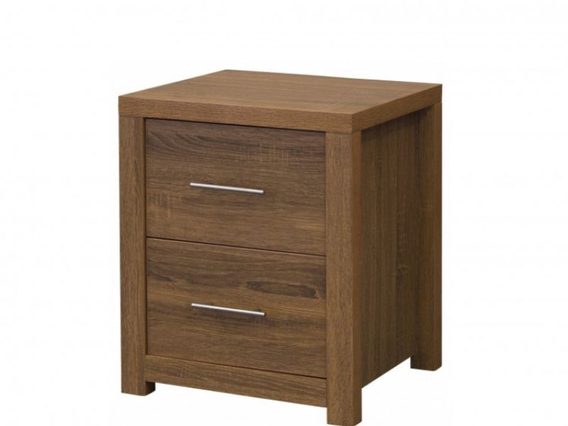 GFW Havana Oak Finish 2 Drawer Bedside