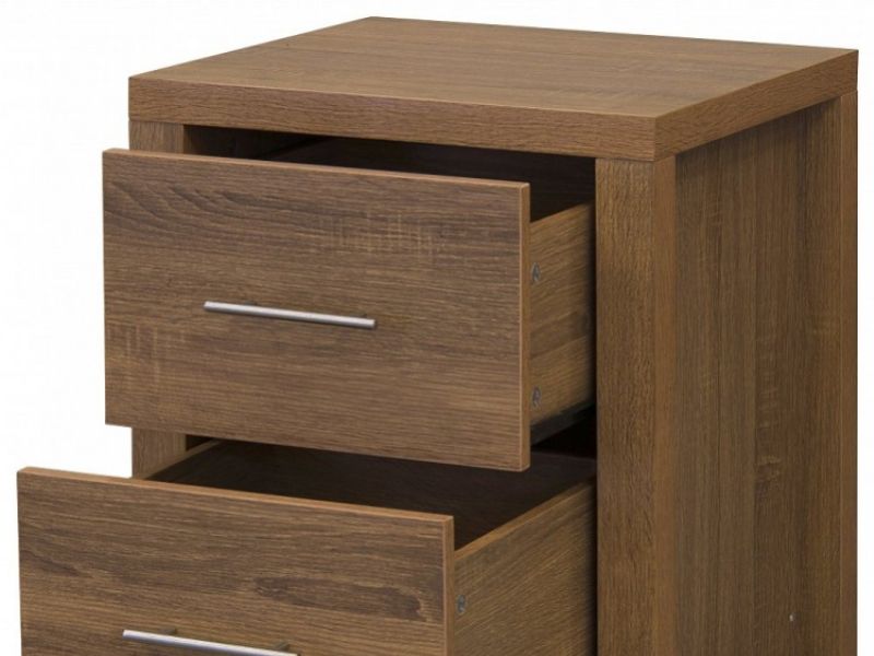 GFW Havana Oak Finish 2 Drawer Bedside