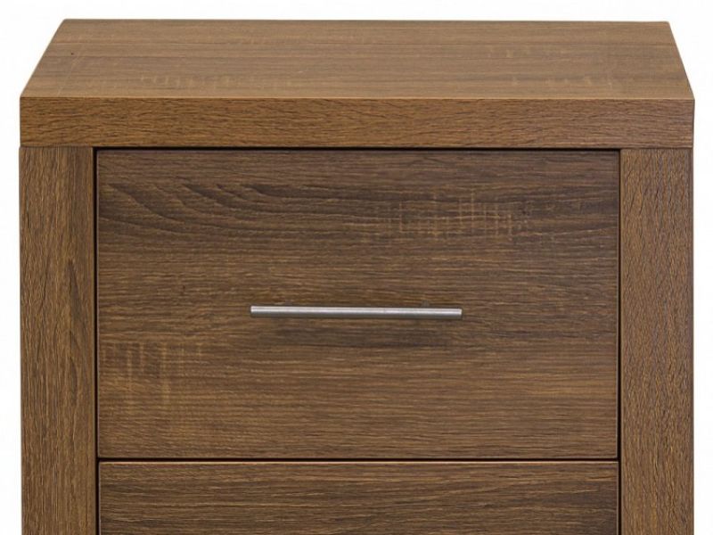 GFW Havana Oak Finish 2 Drawer Bedside